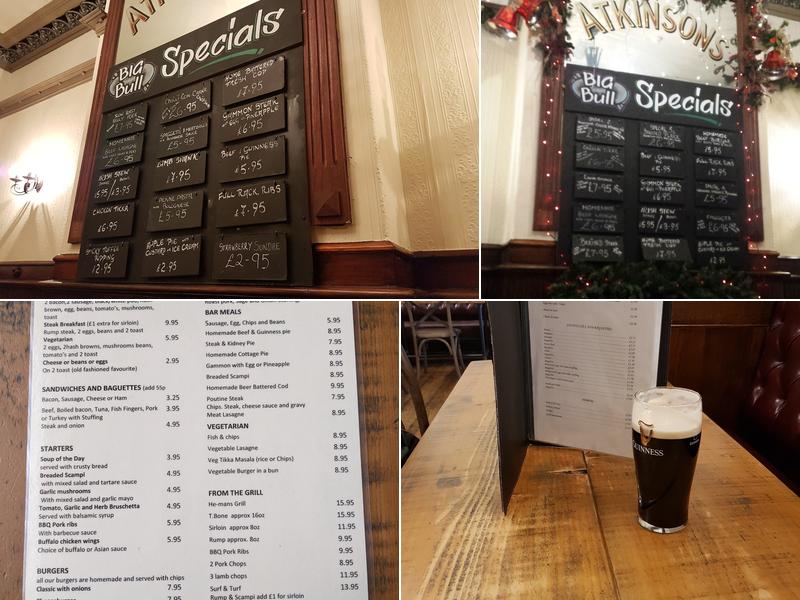 The Big Bulls Head Menu