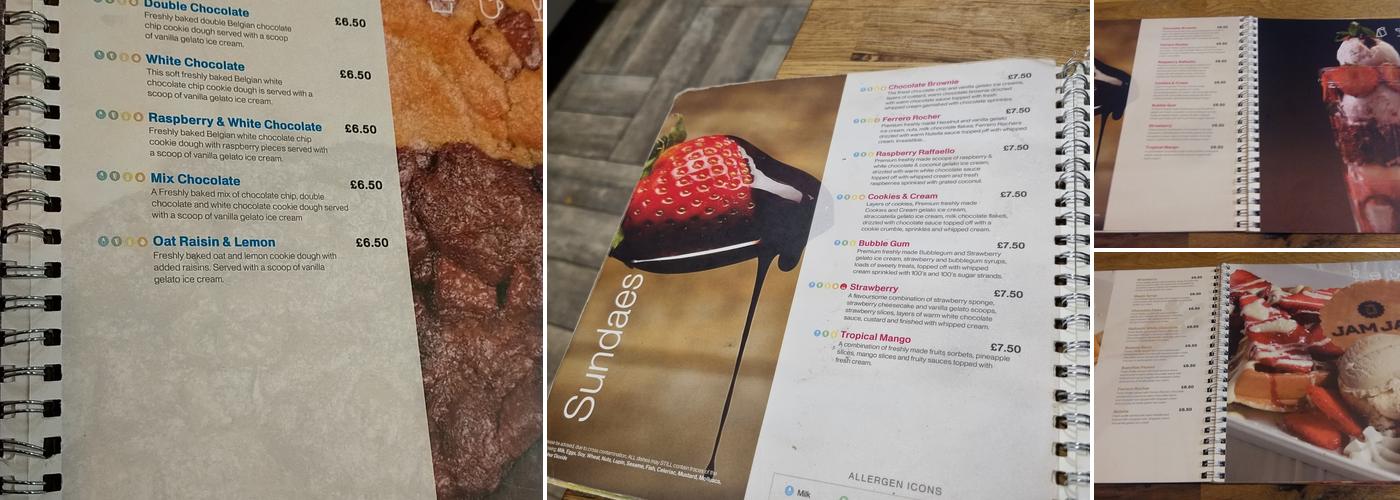 JAM JAR DESSERTS Menu