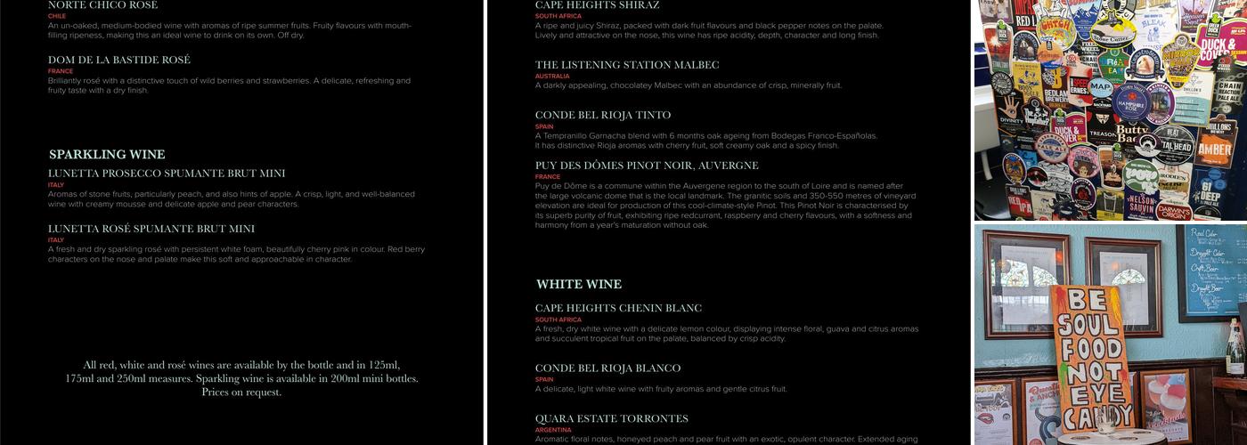 The Anchor Digbeth Menu