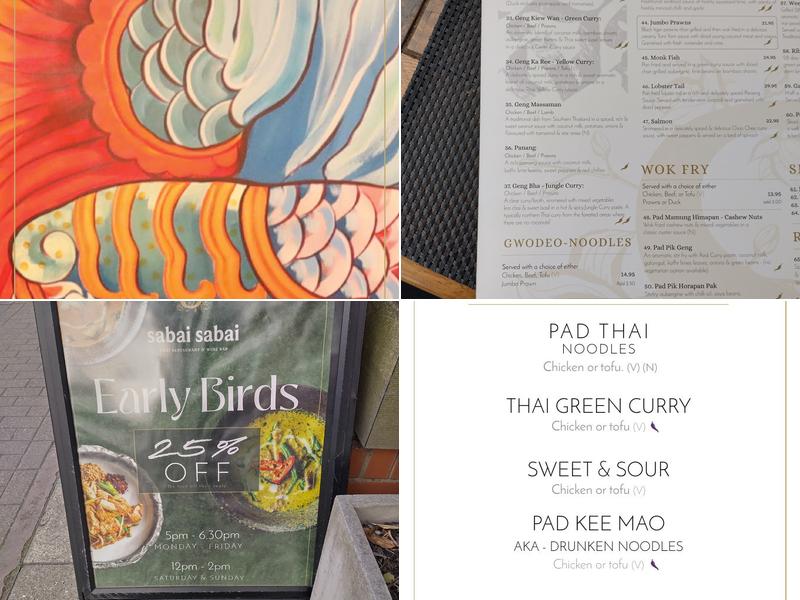 Sabai Sabai - Harborne Menu