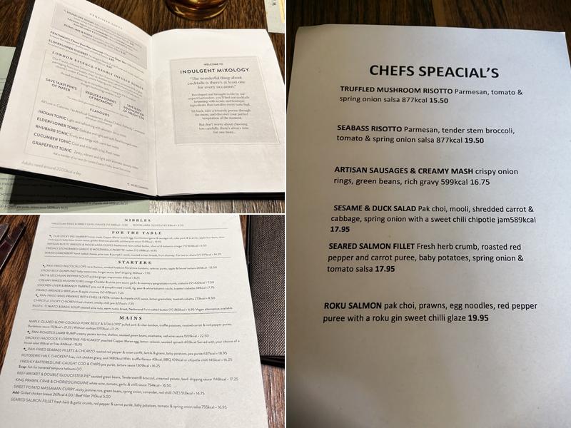 White Swan Edgbaston Menu