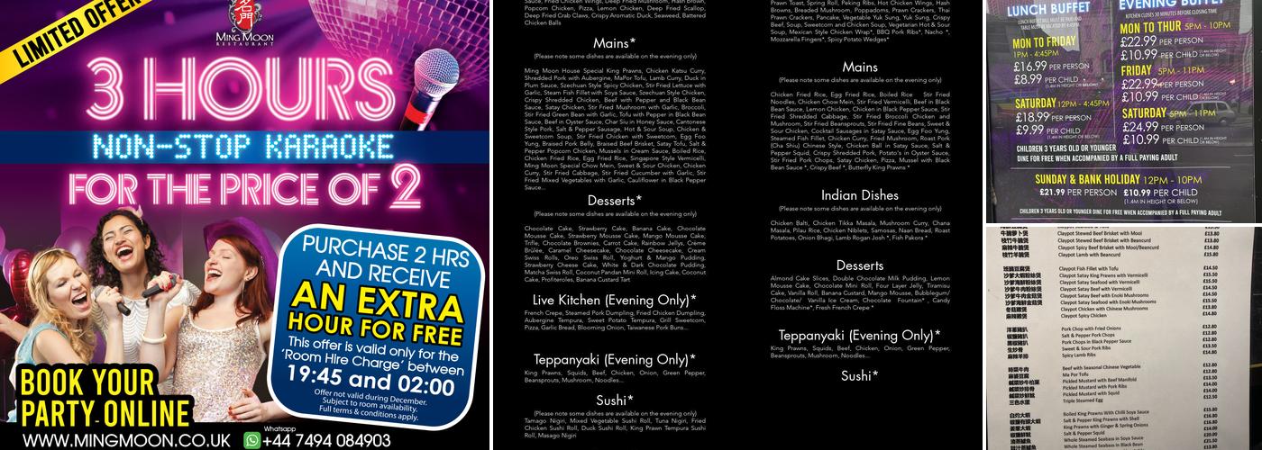 Ming Moon Buffet & Karaoke Menu