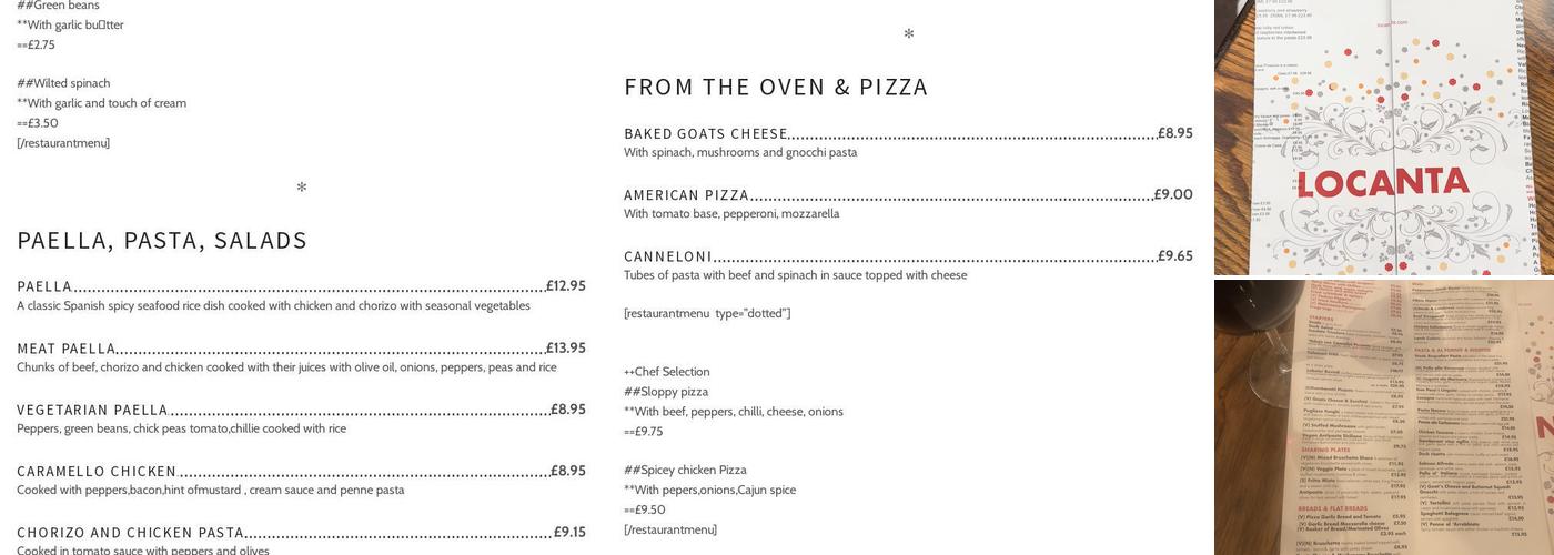 Locanta italian restaurant Menu