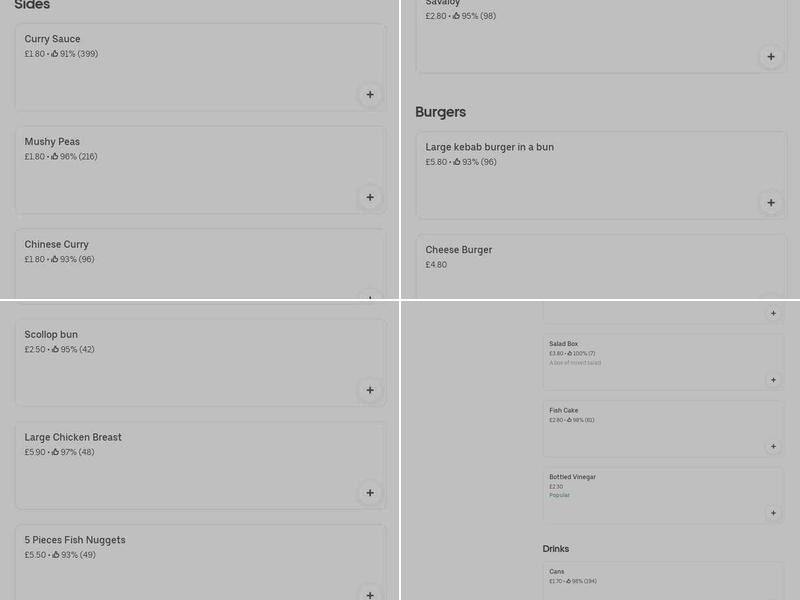 Sea Queen Fish Bar Menu