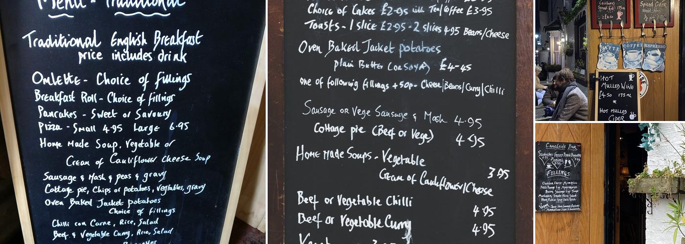 Canalside Bar Menu