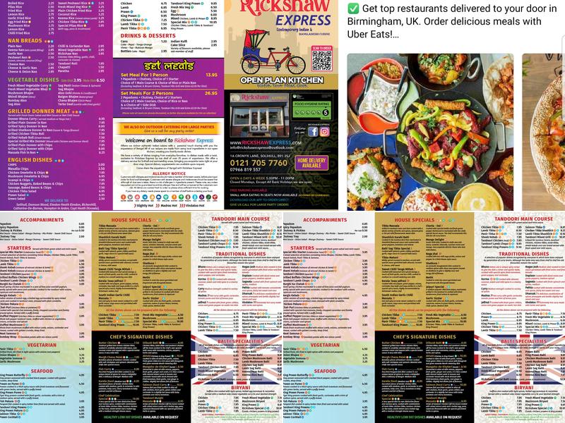 Rickshaw Express Takeaway Menu