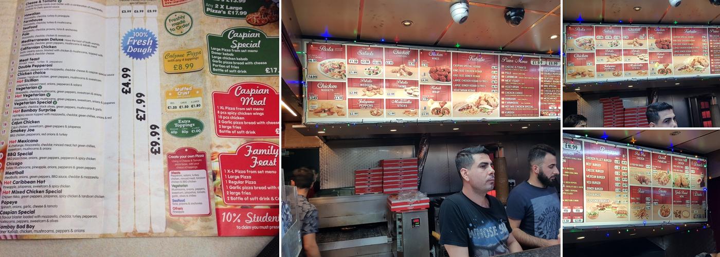 Caspian Pizza Menu