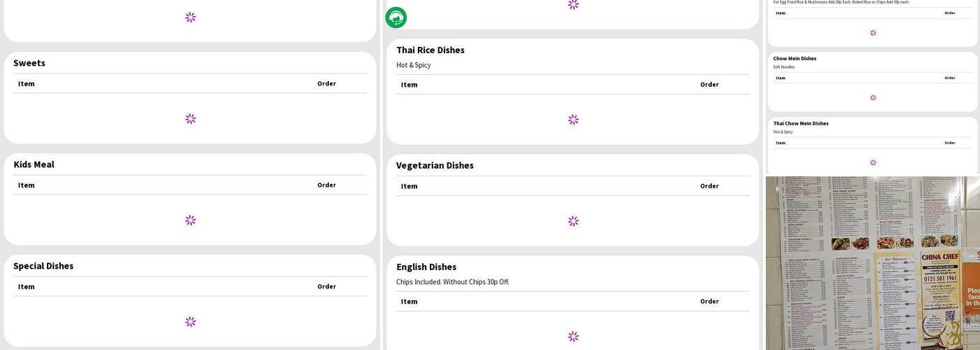China Chef Chinese Takeaway Menu