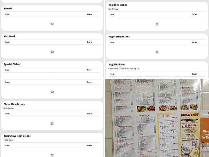 China Chef Chinese Takeaway Menu