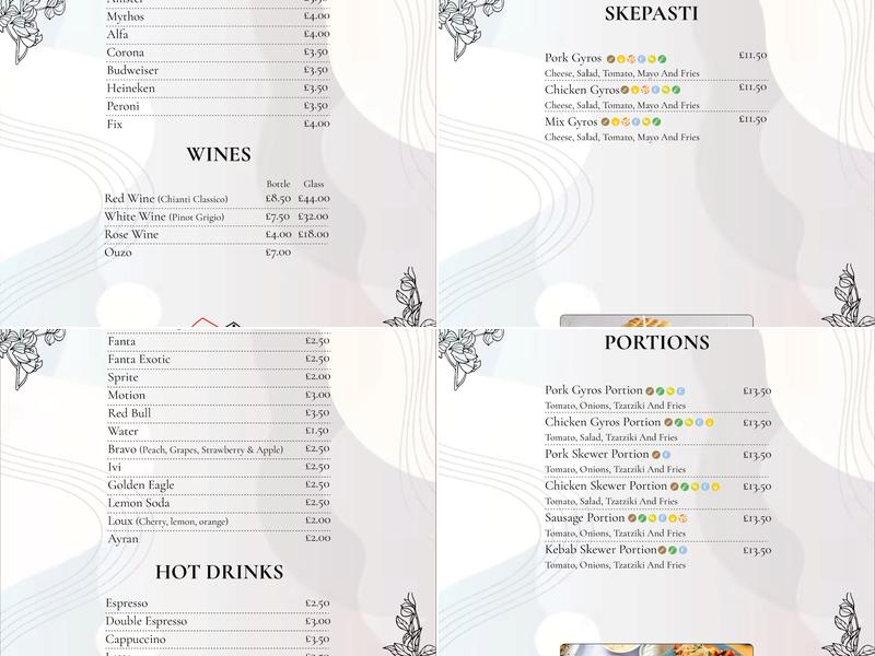Greek Tavern Menu