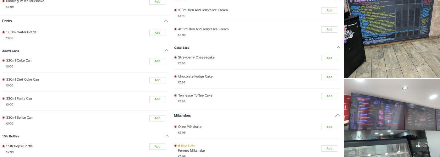 THE PIZZA QUARTER Menu