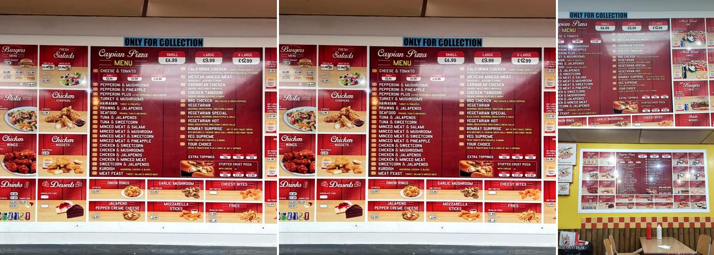 Caspian Pizza Bar Menu