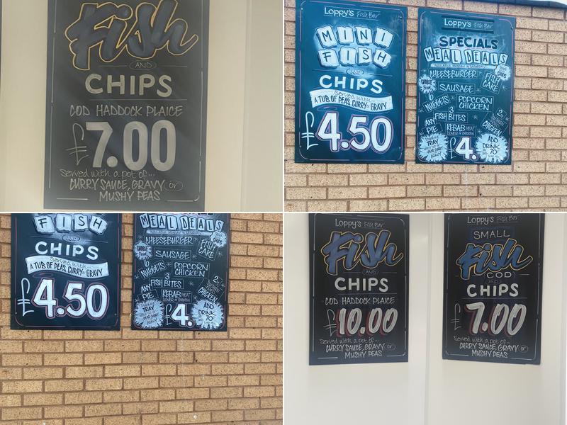 Loppy’s Fish Bar Menu