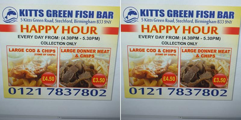 Kitts Green Fish Bar Menu