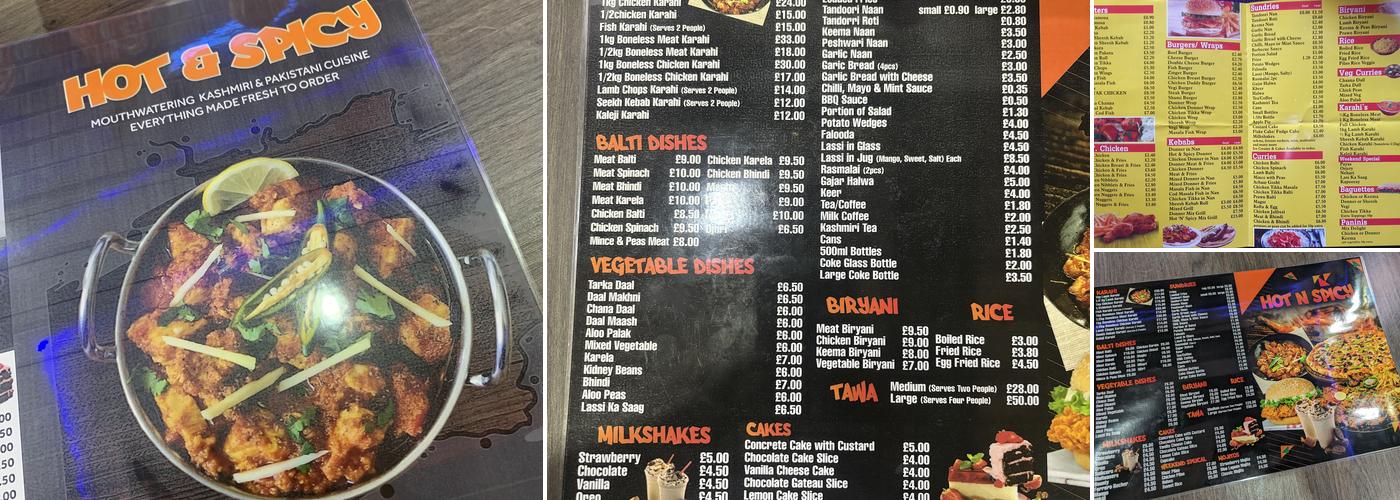 HOT & SPICY Menu