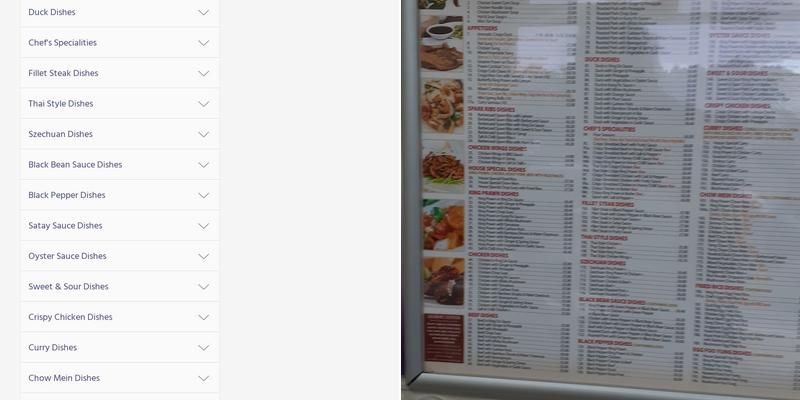 ARDEN OAK Cantonese Cuisine Takeaway Menu