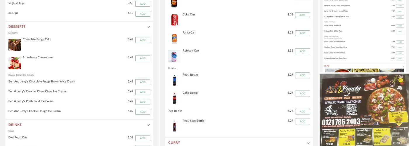 HotandCrusty Menu