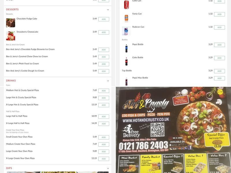 HotandCrusty Menu