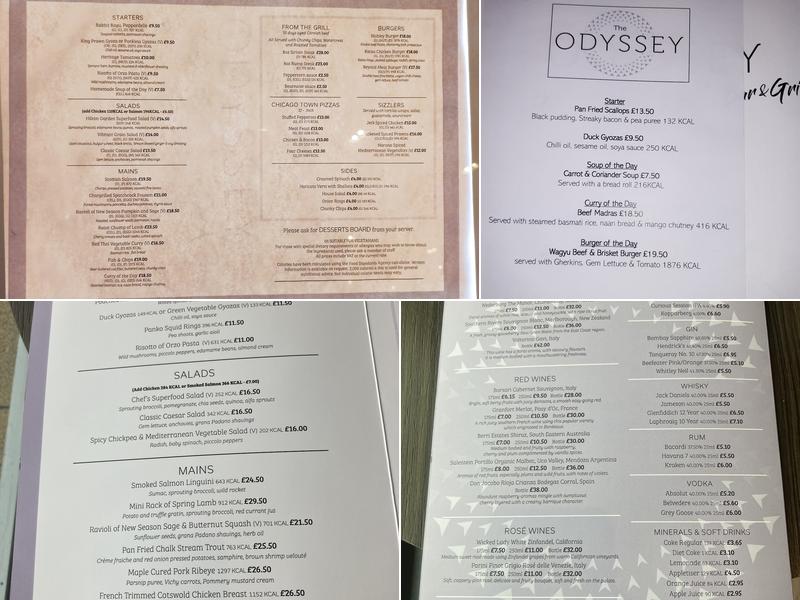The Odyssey Bar & Grill Menu