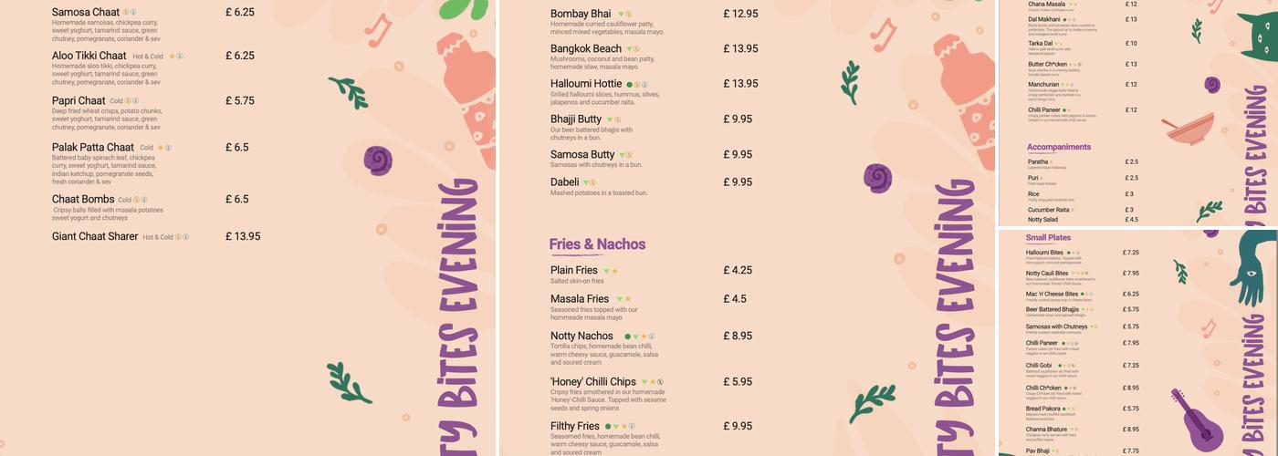 Somewhere in Brum Menu