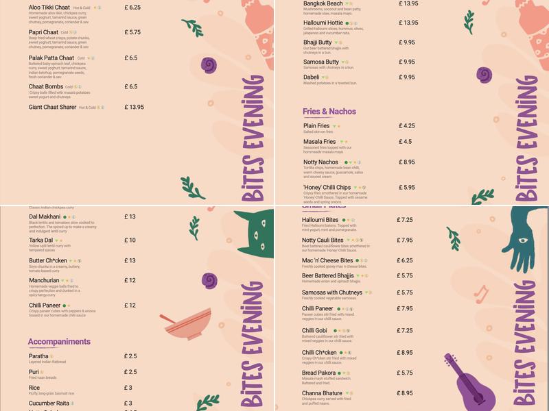 Somewhere in Brum Menu