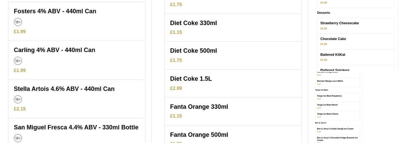 Jim's Golden Fry Menu