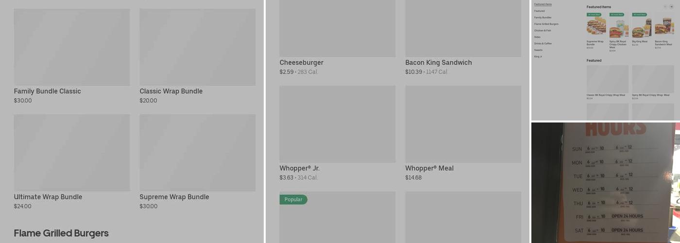 Burger King Menu