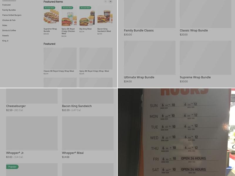 Burger King Menu