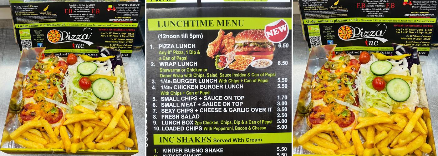 Pizza Inc Bishop Auckland Menu
