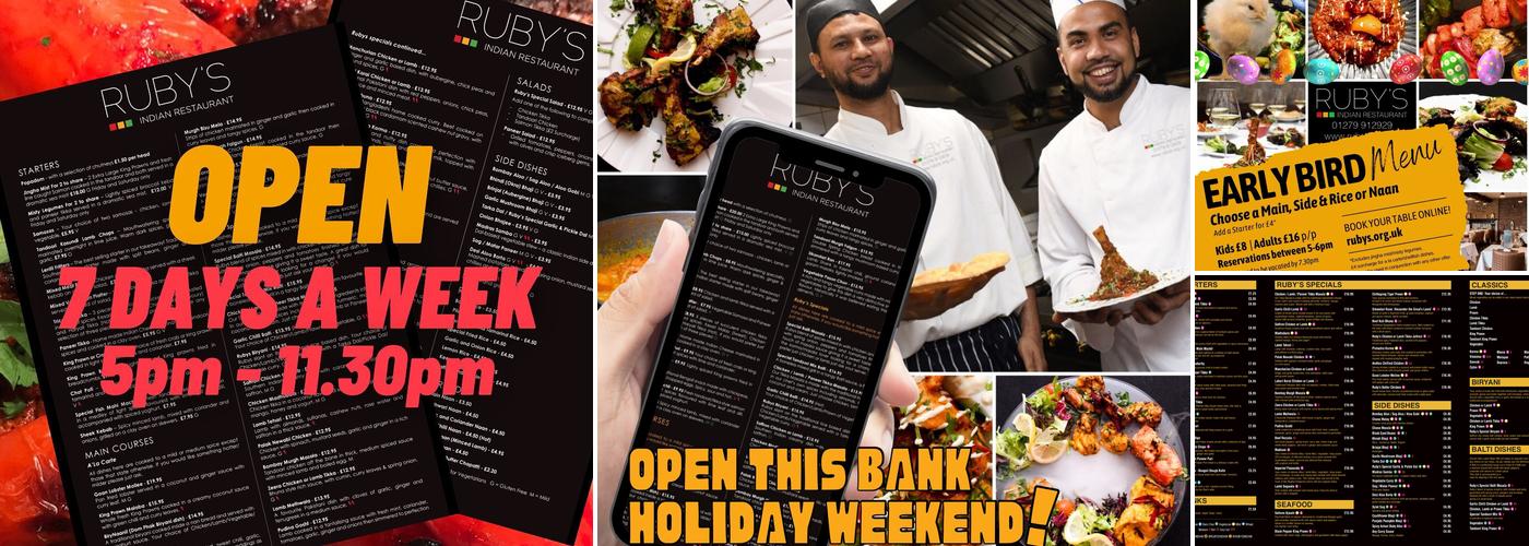 Ruby's Indian Takeaway Bishop’s Stortford Menu