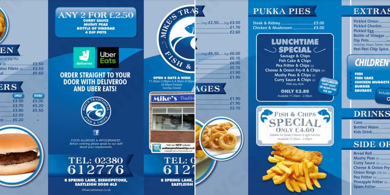 Mikes Traditional Fish & Chips Menu