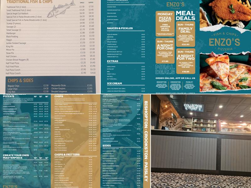 Enzo's Fish & Chips Pizzeria Menu