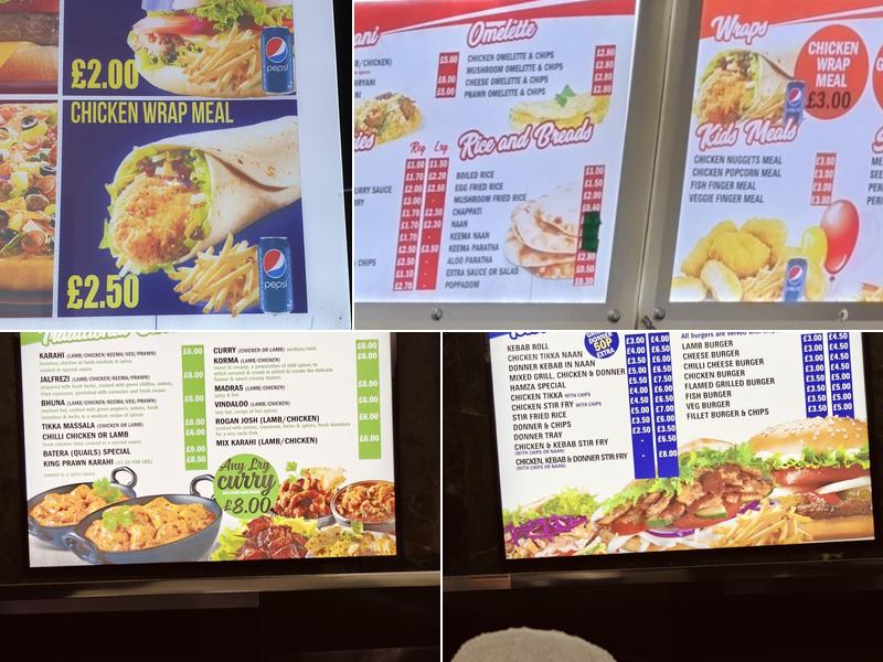 Hamza Takeaway Menu