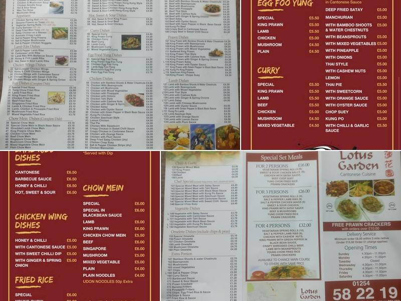 Lotus Garden Menu