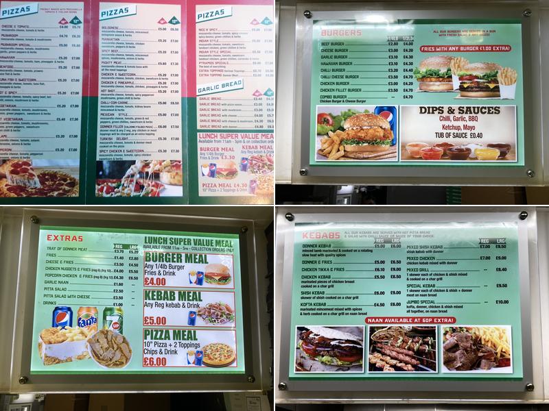 Pyramids Takeaway Menu