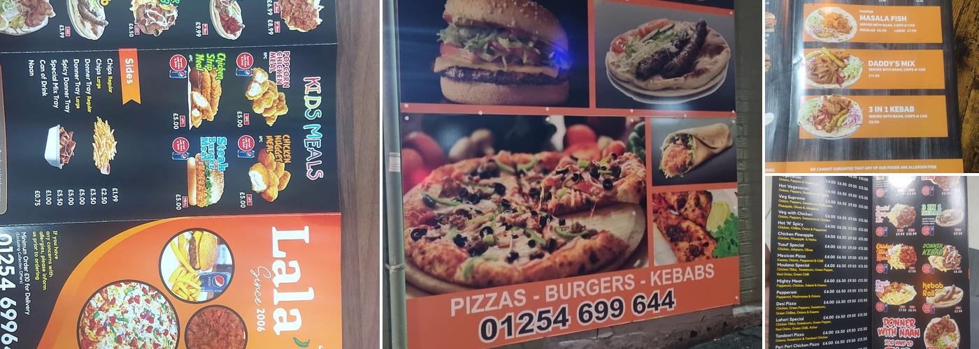 Lala's Blackburn Menu