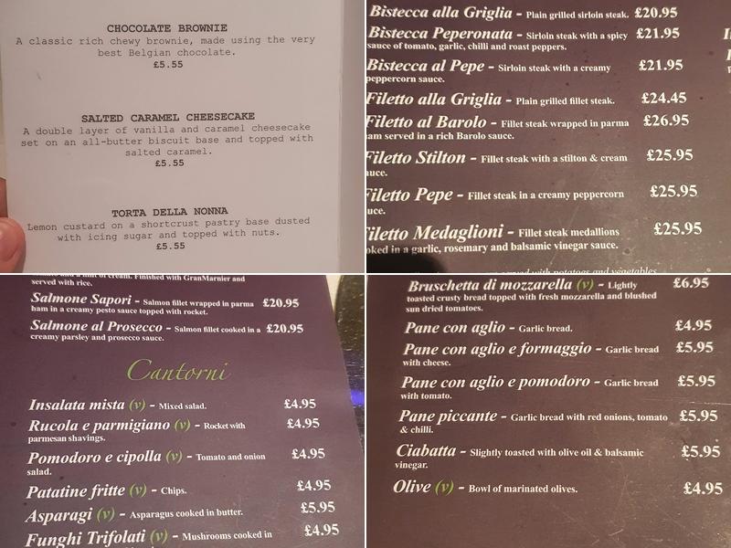Sapori RISTORANTE ITALIANO Menu