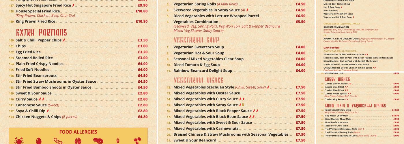 New Treasure City Menu