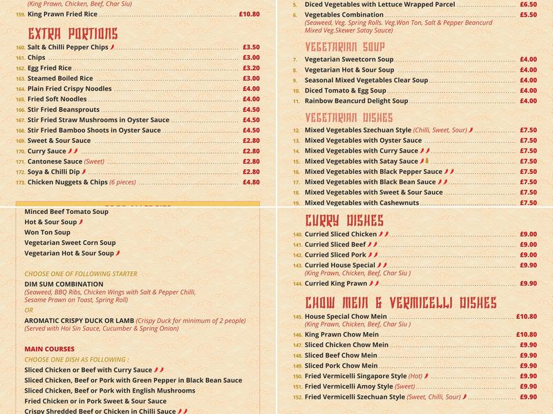 New Treasure City Menu