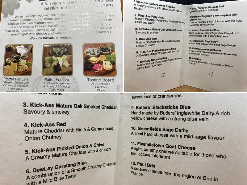 Joanna's Cheese and Wine Bar Menu