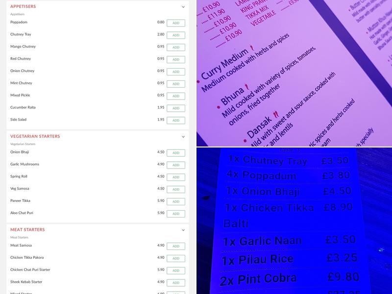 East4West Indian Restaurant and Takeaway Menu