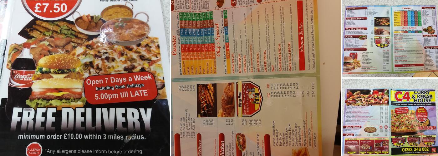 C4 Curry & Kebab House Menu