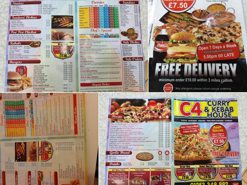 C4 Curry & Kebab House Menu