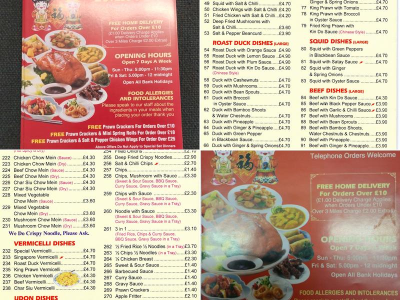 Canton Palace Menu