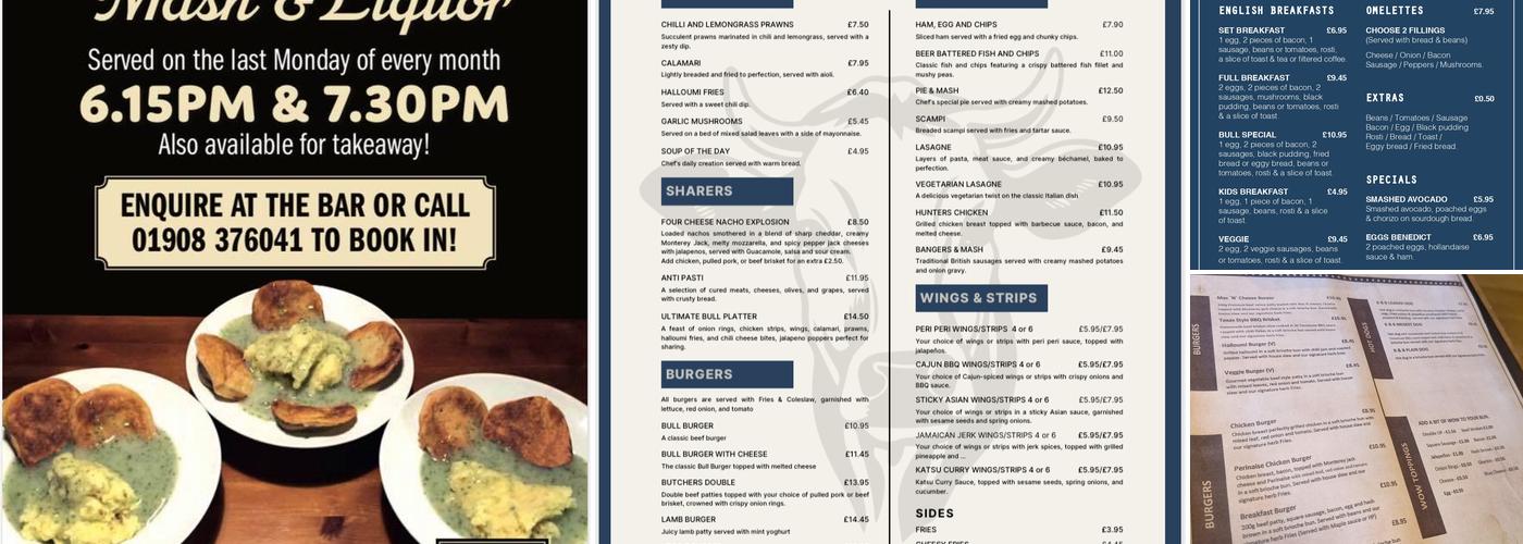 The Bull and Butcher Menu