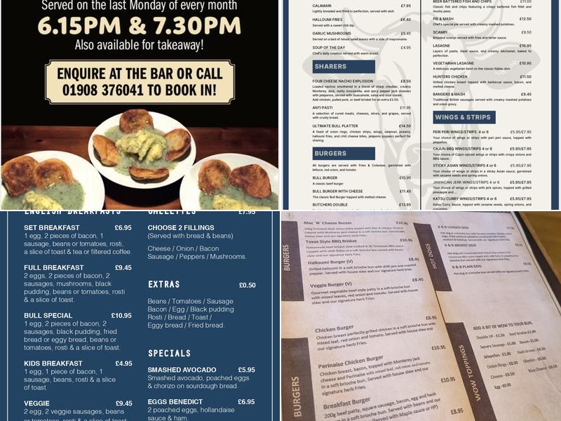 The Bull and Butcher Menu