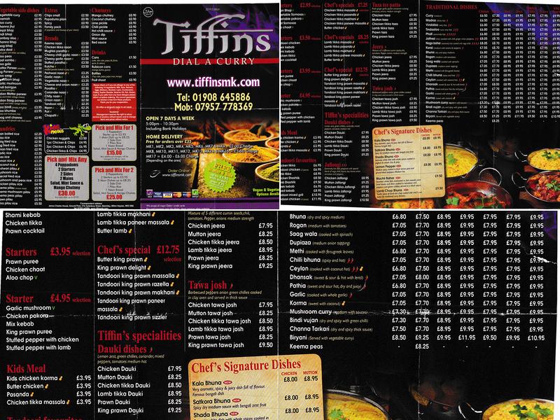 Tiffins MK.com Order Online Menu