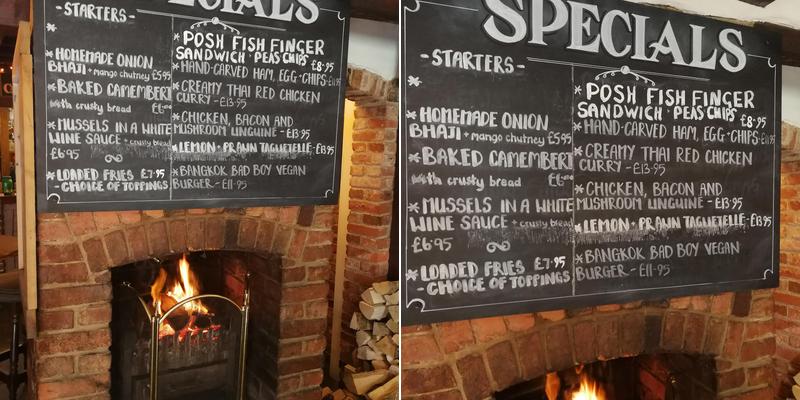 White Swan Inn Menu