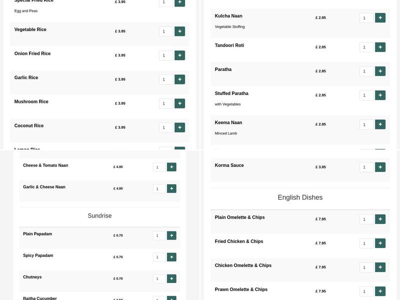 Barnham Tandoori Takeaway Menu