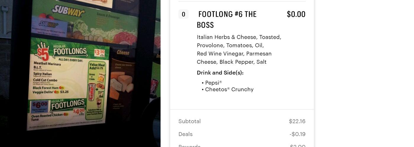 Subway Menu
